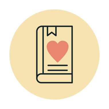 Yer imi simgesi olan aşk kitabı, basit vektör illüstrasyonu 