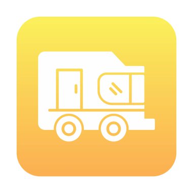 düz karavan simgesi çizimi  