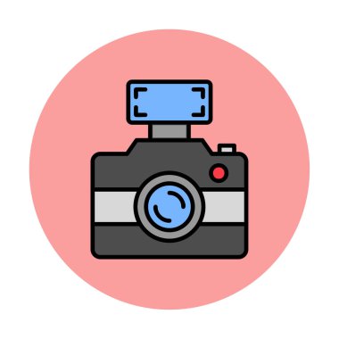 fotoğraf makinesi simgesi, vektör illüstrasyonu