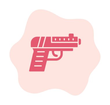 tabanca simgesi beyaz arkaplanda izole edilmiş modaya uygun düz stil