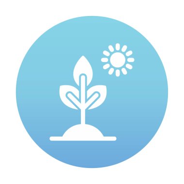 Biyoloji Bitki ana hatları simgesi beyaz arkaplanda izole edildi