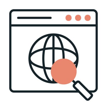 tarayıcı web simgesi, vektör illüstrasyonu 