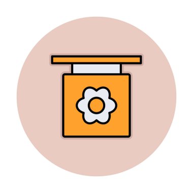 Basit çiçek simgesi, vektör illüstrasyonu