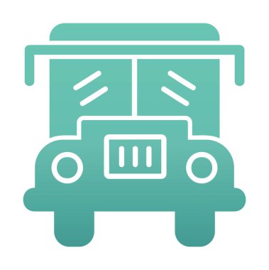 Okul servisi simgesi, vektör illüstrasyonu