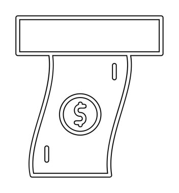 Ödeme sembolü, ödenecek dolar banknotu, vektör simgesi tasarımı