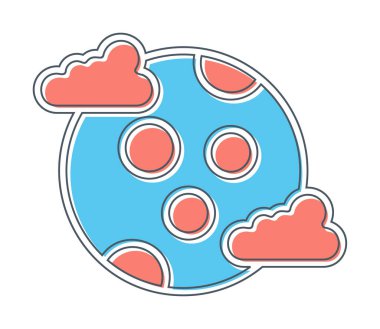 Dolunay düz ikonu. vektör illüstrasyonu 