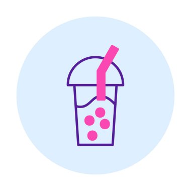 Kabarcık Çay ikonu vektör illüstrasyonu