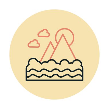 Fuji Dağı simgesi, veteriner illüstrasyonu 