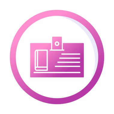 Kütüphane kartı simgesi, vektör illüstrasyonu