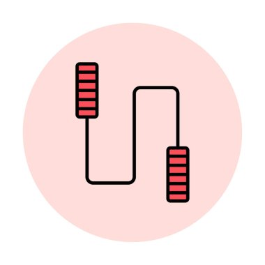 İp sporu ikonunu atlıyorum. Vektör illüstrasyonu 