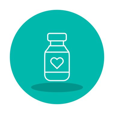 Vitamin şişesi simgesi, vektör illüstrasyonu