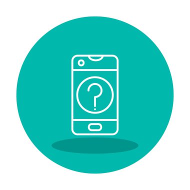 Yardım veya mobil destek simgesi, vektör illüstrasyonu 