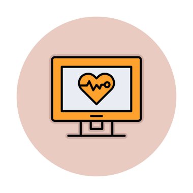 Kalp atışı simgesi, vektör illüstrasyonu, sağlık bilgileri 