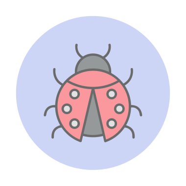 Uğur Böceği Simgesi Vektör İllüstrasyonu 