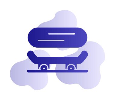 Basit kaykay simgesi, vektör illüstrasyonu