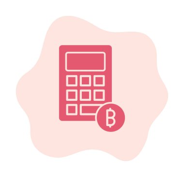 Şifreleme para birimi hesap makinesi web simgesi basit illüstrasyon