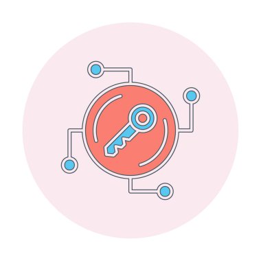 Anahtar ağ simgesi vektör illüstrasyonu 