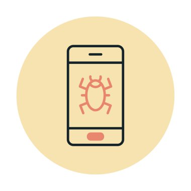 Mobil Virüs çizimine sahip akıllı telefon