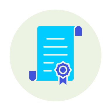 Sertifika vektör simgesi modern basit illüstrasyon                                 