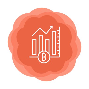 Bitcoin ve grafik simgesi. özet çizimi 