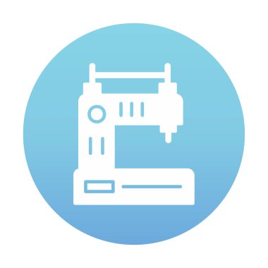 Moda düz biçimli dikiş makinesi simgesi.