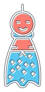 Teru Teru Bozu simgesi, vektör çizimi