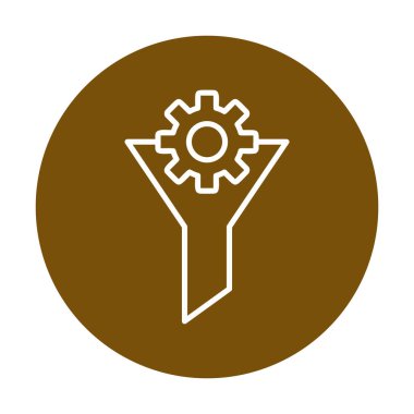 Vites simgesiyle filtre hunisi, vektör illüstrasyonu