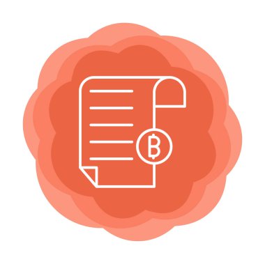 Bitcoin imzalı fatura simgesinin vektör illüstrasyonu 