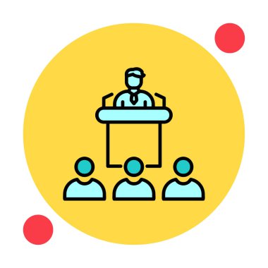 Basit Konferans simgesi, vektör illüstrasyonu