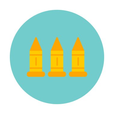 Askeri silah mermileri vektör ikonu. Sembol, logo çizimi. Vektör grafikleri 