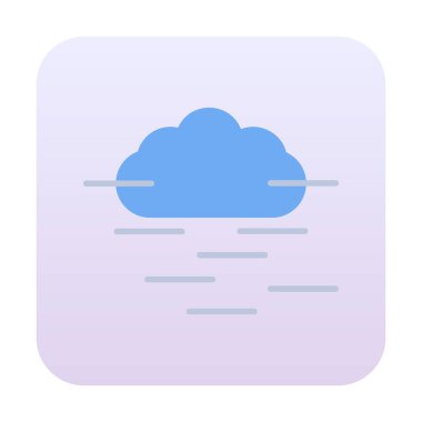 Sis ve bulut simgesi, hava sembolü, vektör illüstrasyonu   