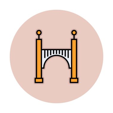 köprü düz simgesi, vektör illüstrasyon tasarımı 