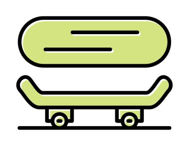 Basit kaykay simgesi, vektör illüstrasyonu