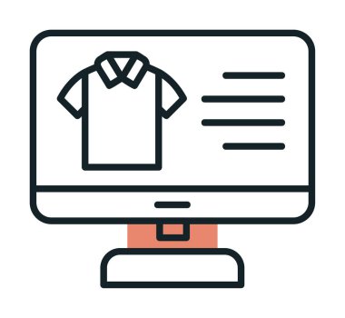 Basit Kumaş Çevrimiçi Alışveriş simgesi, vektör illüstrasyonu