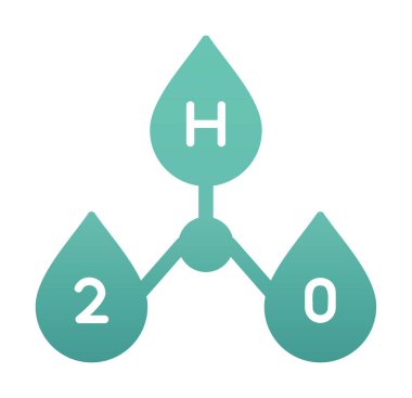 Su damlaları ve H2O işareti çizimi 