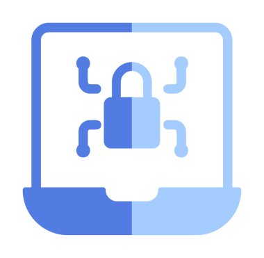 Basit düz Ransomware bilgisayar simgesi tasarımı