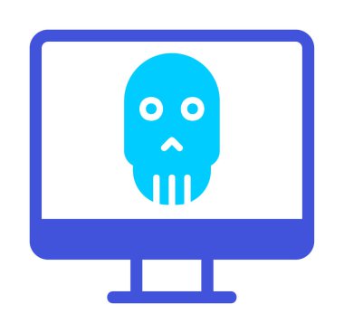 Ölü Bilgisayar Ekran simgesi, vektör illüstrasyonu 