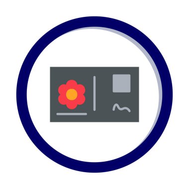 Kartpostal simgesi, vektör illüstrasyonu basit tasarım