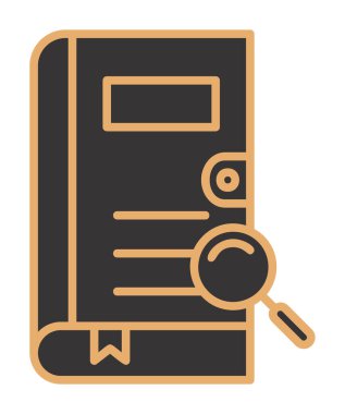 Büyüteç vektör çizimi olan bir kitap. Arama Kitabı kavramı                  