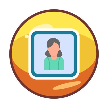 kadın avatar simgesi vektör illüstrasyonu