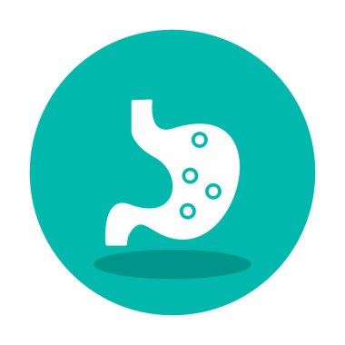 İnsan mide ikonu. Beyaz arkaplanda izole edilmiş web tasarımı için İnsan mide vektörü simgesi