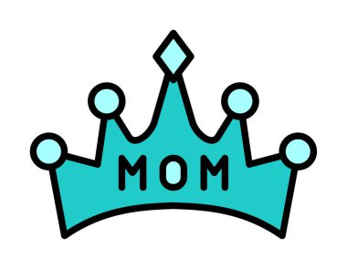 Anne tacı simgesi, vektör illüstrasyonu 