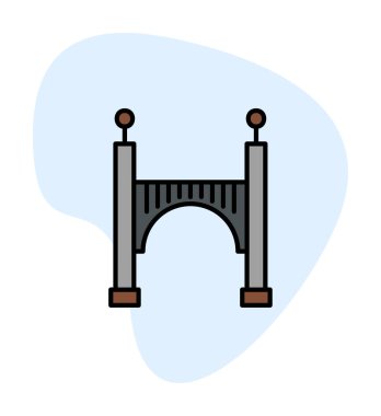 köprü düz simgesi, vektör illüstrasyon tasarımı 