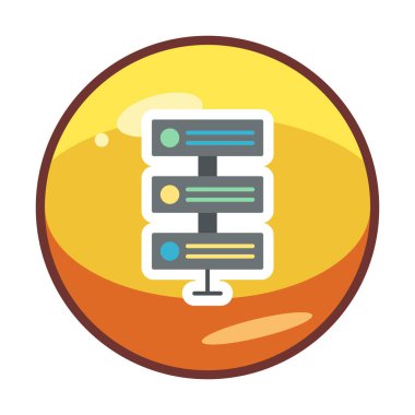 Ağ sunucu simgesinin vektör illüstrasyonu. Veritabanı basit simgesi 