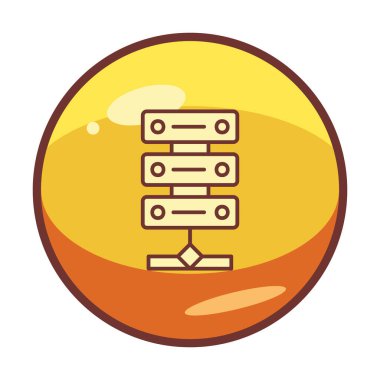 Ağ sunucu simgesinin vektör illüstrasyonu 