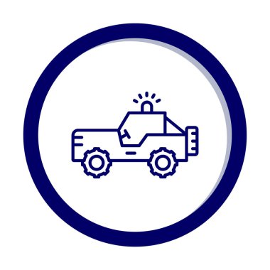 Askeri Jeep Simgesi, Vektör İllüstrasyonu