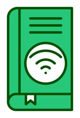 Wifi kitap ikonu vektör illüstrasyonu