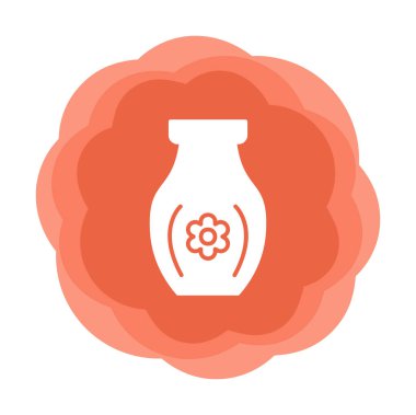 sake in jar simgesi, düz vektör illüstrasyonu