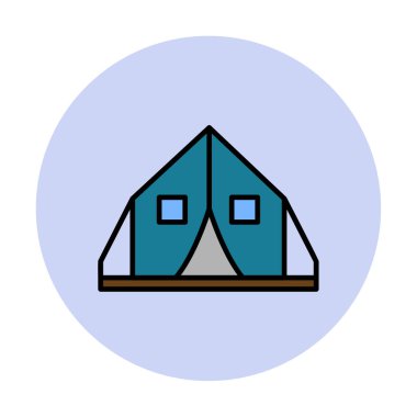 çadır simgesi, vektör çizimi  