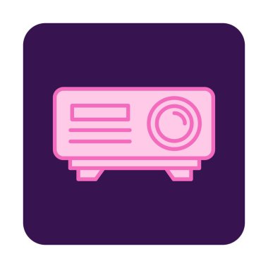 düz projektör web simgesi vektörü 